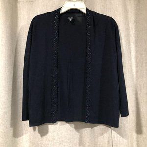Eileen Fisher cardigan open front beaded size M